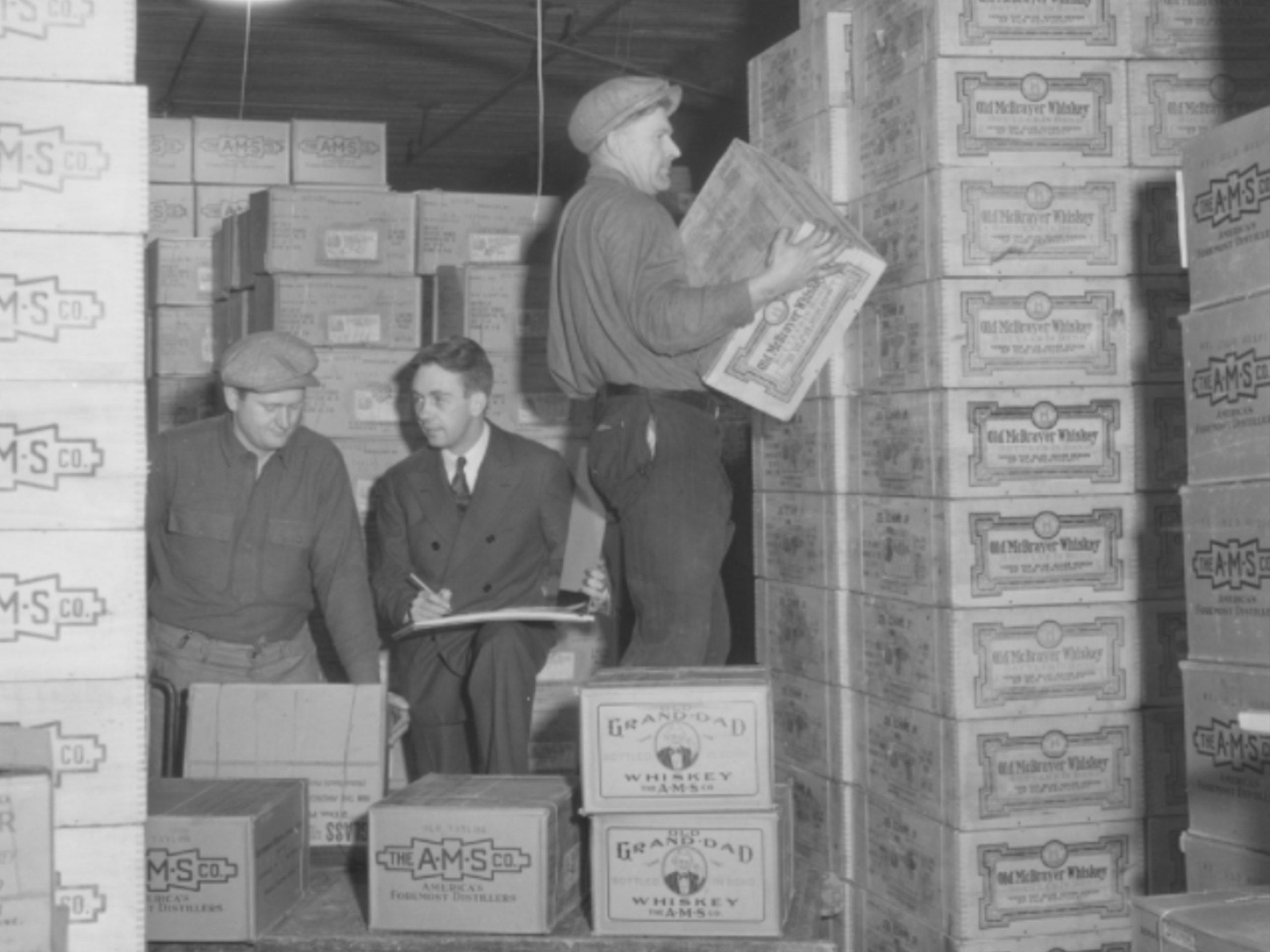 1933 Chicago Prohibition Warehouse with Old Grand Dad and Old McBrayer Whiskey